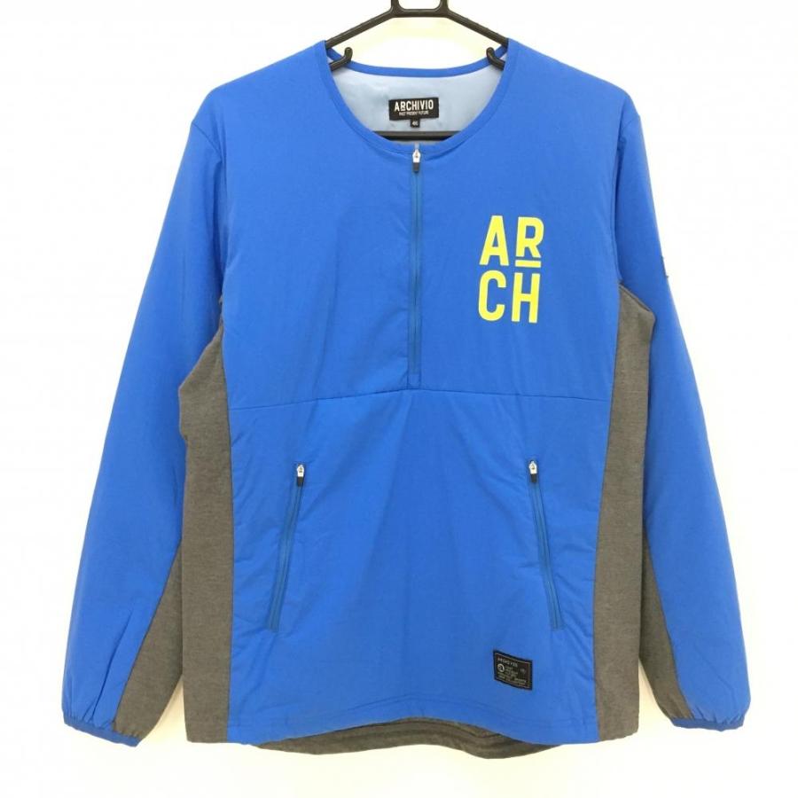 新品　archivio アルチビオ　中綿プルオーバージャケット 新品】アルチビオ 中綿プルオーバー ライトブルー×グレー 異素材切替