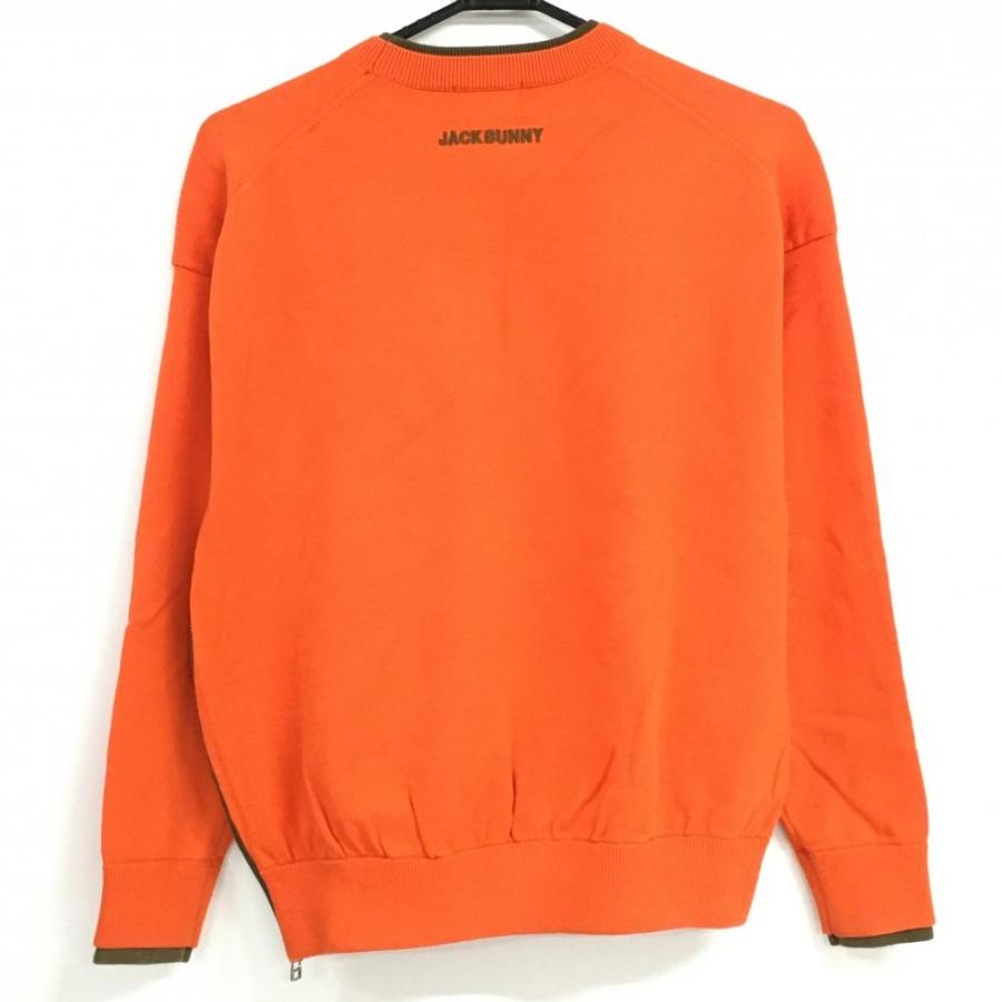 美品】ジャックバニー セーター オレンジ×カーキ フロントロゴ 美品】ジャックバニー セーター オレンジ×カーキ フロントロゴ