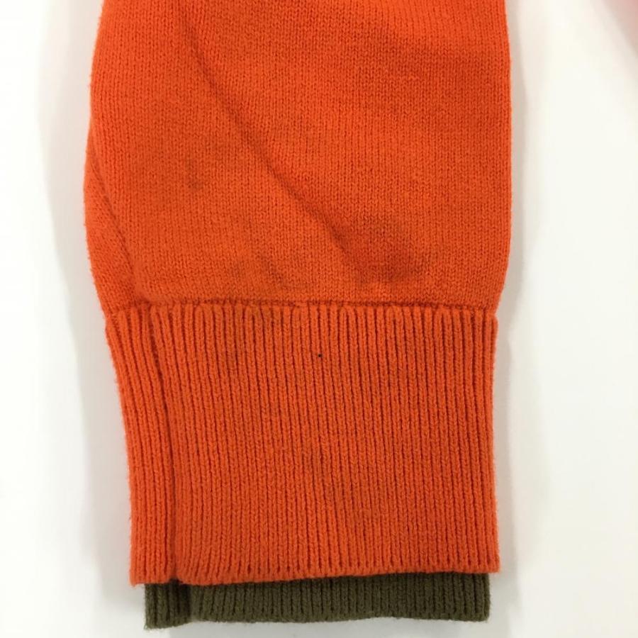 美品】ジャックバニー セーター オレンジ×カーキ フロントロゴ 美品】ジャックバニー セーター オレンジ×カーキ フロントロゴ