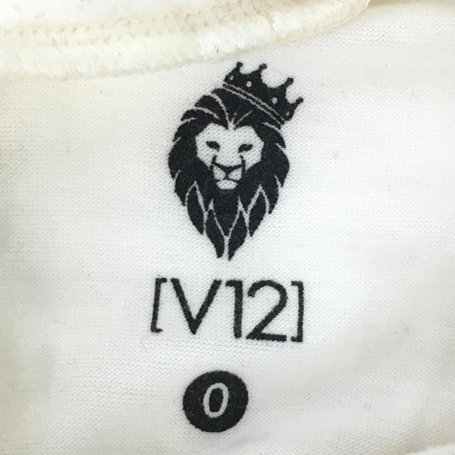 V12（ヴィ・トゥエルヴ） 長袖ハイネックシャツ 白×黒 星 袖ロゴ