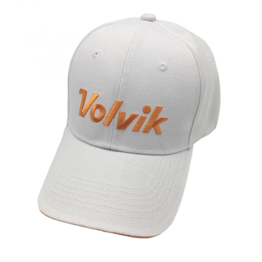 ボルビック キャップ 白×オレンジ ロゴ刺しゅう ゴルフウェア Volvik