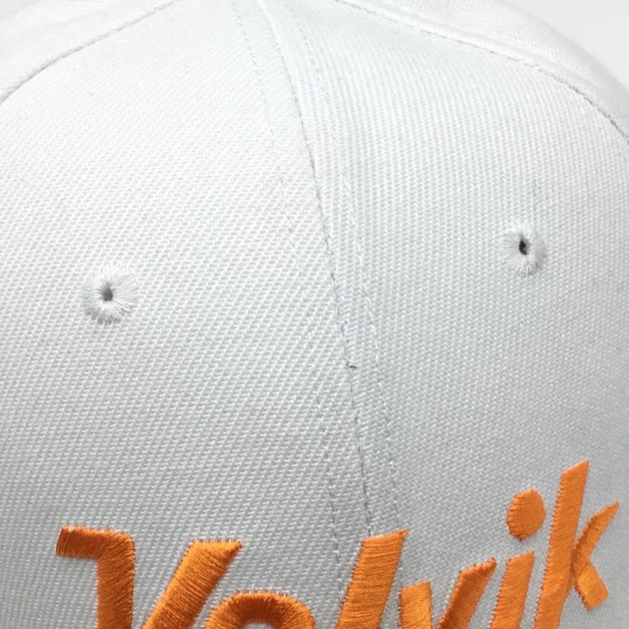 ボルビック キャップ 白×オレンジ ロゴ刺しゅう ゴルフウェア Volvik