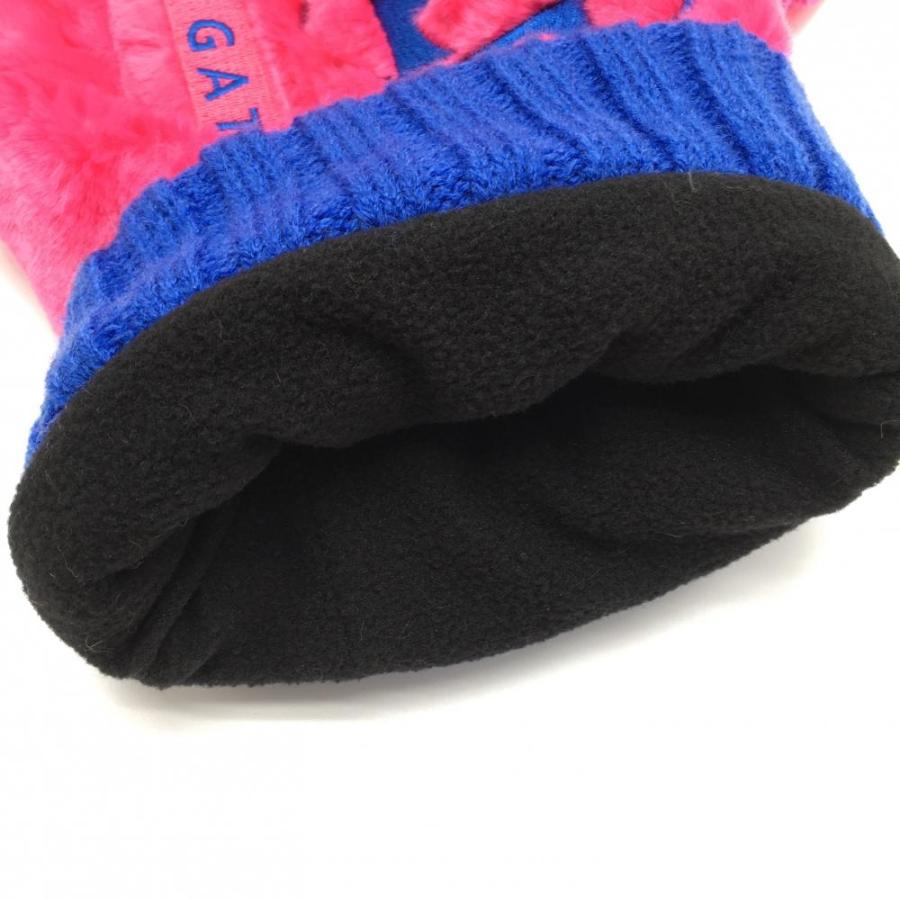 超美品】パーリーゲイツ ハンドウォーマー ピンク×ブルー 一部ニット