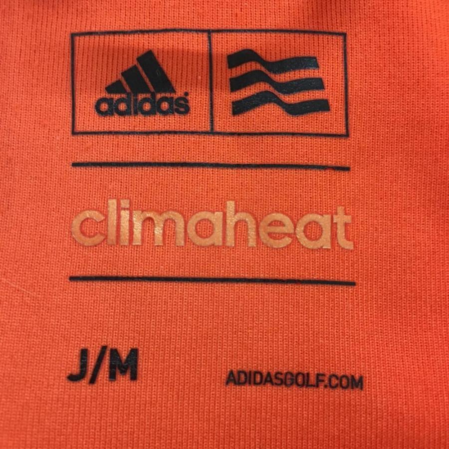 アディダス 中綿ジャケット オレンジ 袖ロゴプリント メンズ J/M