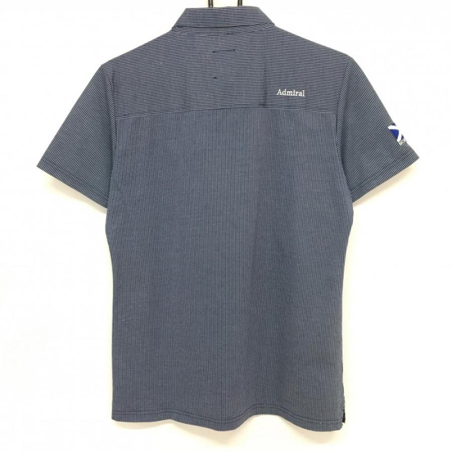 サイズ：L ADMIRAL アドミラル  半袖ポロシャツ ボタンダウン ストライプ柄 ホワイト系 [240101490459] ゴルフウェア メンズ ストスト Admiral アドミラル 半袖ポロシャツ 白 ストライプ織生地 ボタン