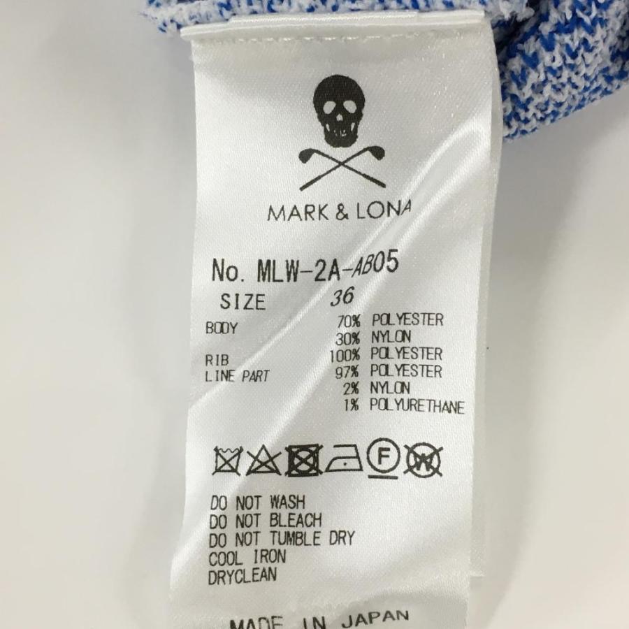 超美品】マークアンドロナ セーター 白×ブルー 総柄 スカル 超美品】マークアンドロナ セーター 白×ブルー 総柄 スカル