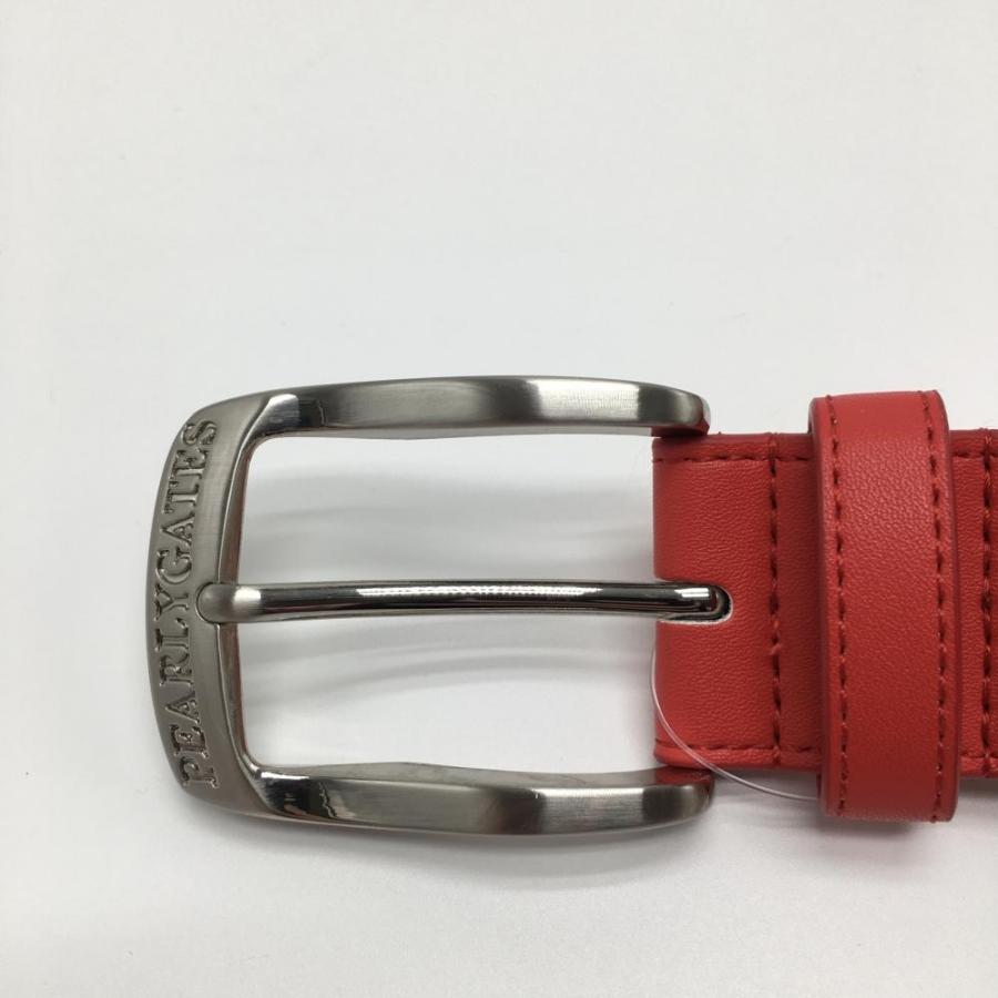 PEARLY GATES ベルト ブラック レッド ロゴ 美品】パーリーゲイツ ベルト レッド×黒 ロゴ レディース ゴルフウェア
