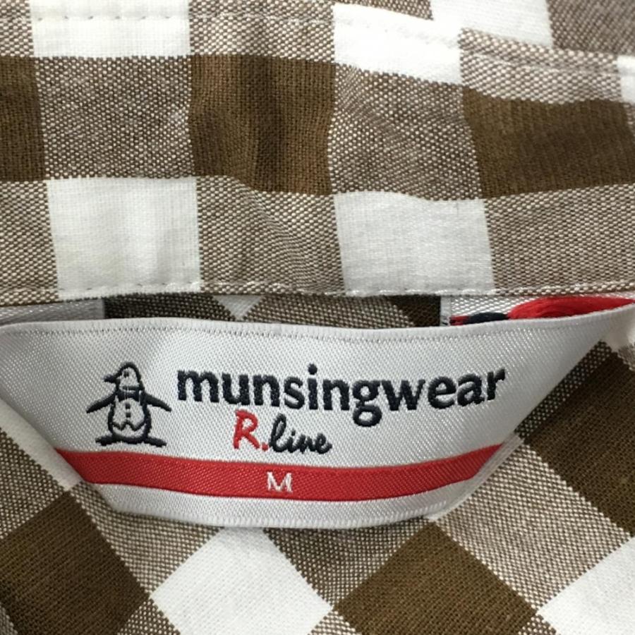 Munsingwear（マンシングウェア） 半袖ポロワンピース ブラウン×白
