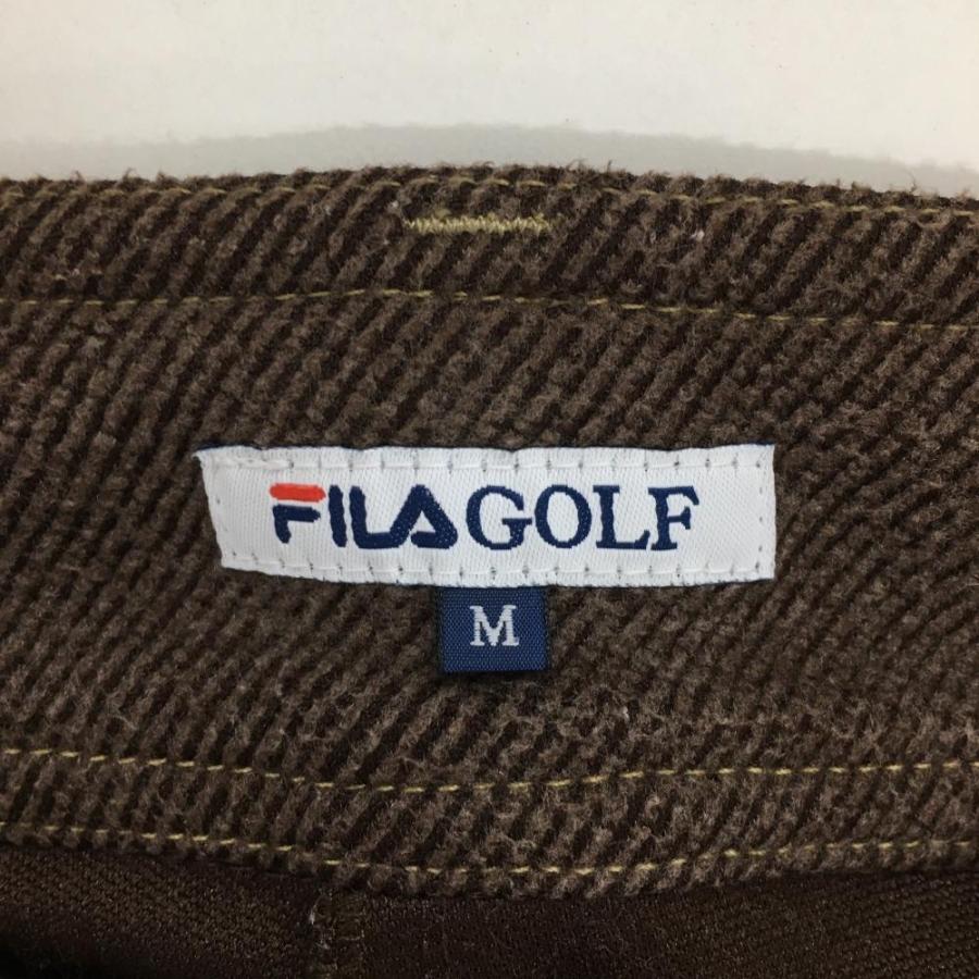 フィラゴルフ パンツ ブラウン 表起毛 レディース M ゴルフウェア FILA