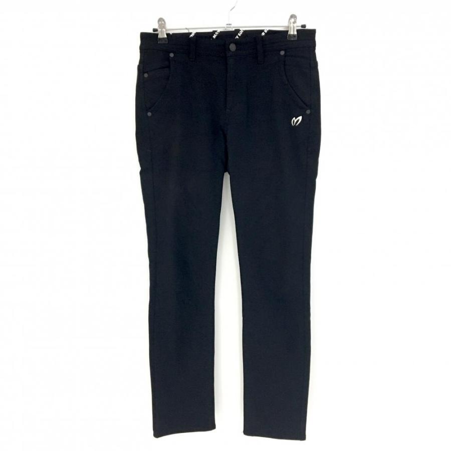 マスターバニー ストレッチパンツ 黒×白 裏起毛 ロゴプリント メンズ 3  