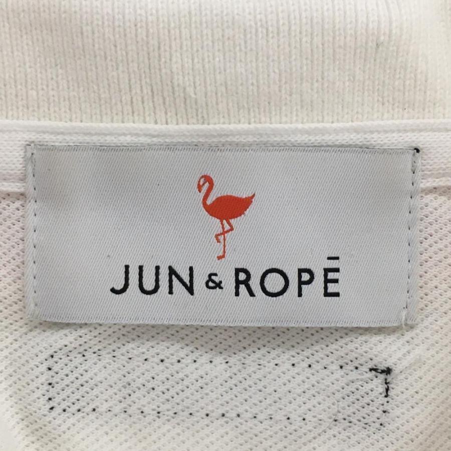 JUN&ROPE'（ジュンアンドロペ） 半袖ポロシャツ 白×ピンク 総柄