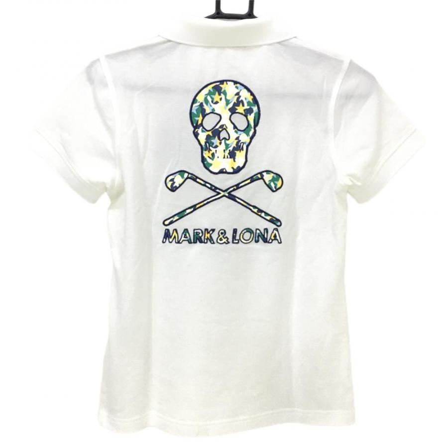 MARK&LONA マークアンドロナ 半袖ポロシャツ 白×ネイビー バック MARK&LONA マークアンドロナ 半袖ポロシャツ 白×ネイビー バック