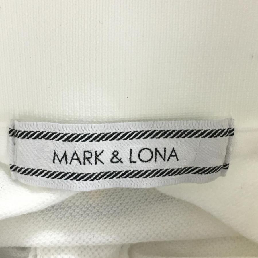 MARK&LONA マークアンドロナ 半袖ポロシャツ 白×ネイビー バック MARK&LONA マークアンドロナ 半袖ポロシャツ 白×ネイビー バック