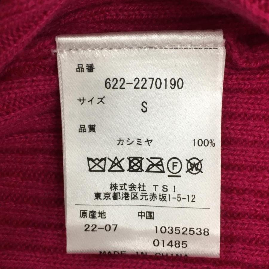 PING（ピン） セーター ピンク×白 カシミヤ100％ フロントロゴ ニット