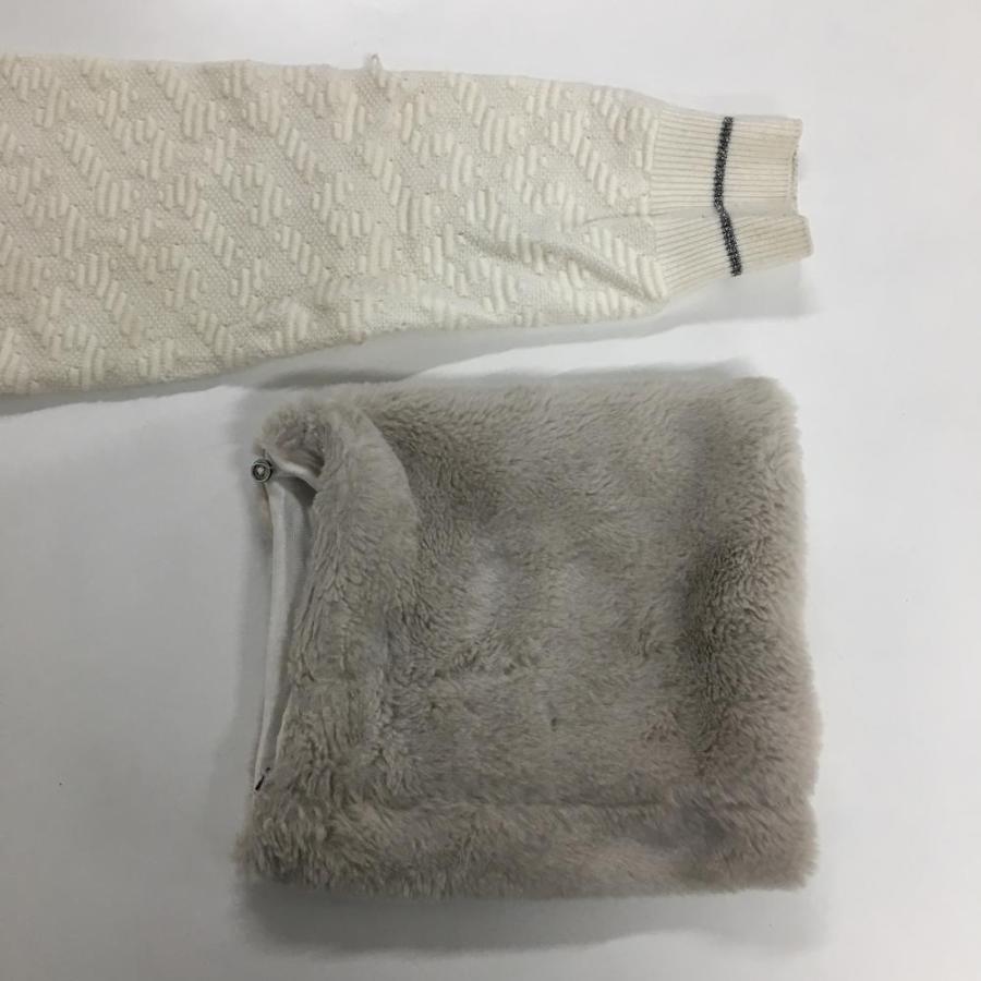 美品】セントアンドリュース セーター 白×グレー 袖ボア取り外し可