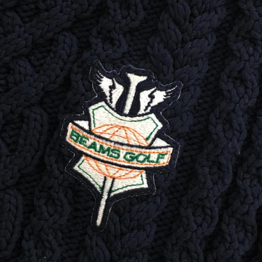BEAMS GOLF ケーブル編みニットベスト L ネイビー BEAMS（ビームス） ビームスゴルフ ニットベスト ネイビー ケーブル