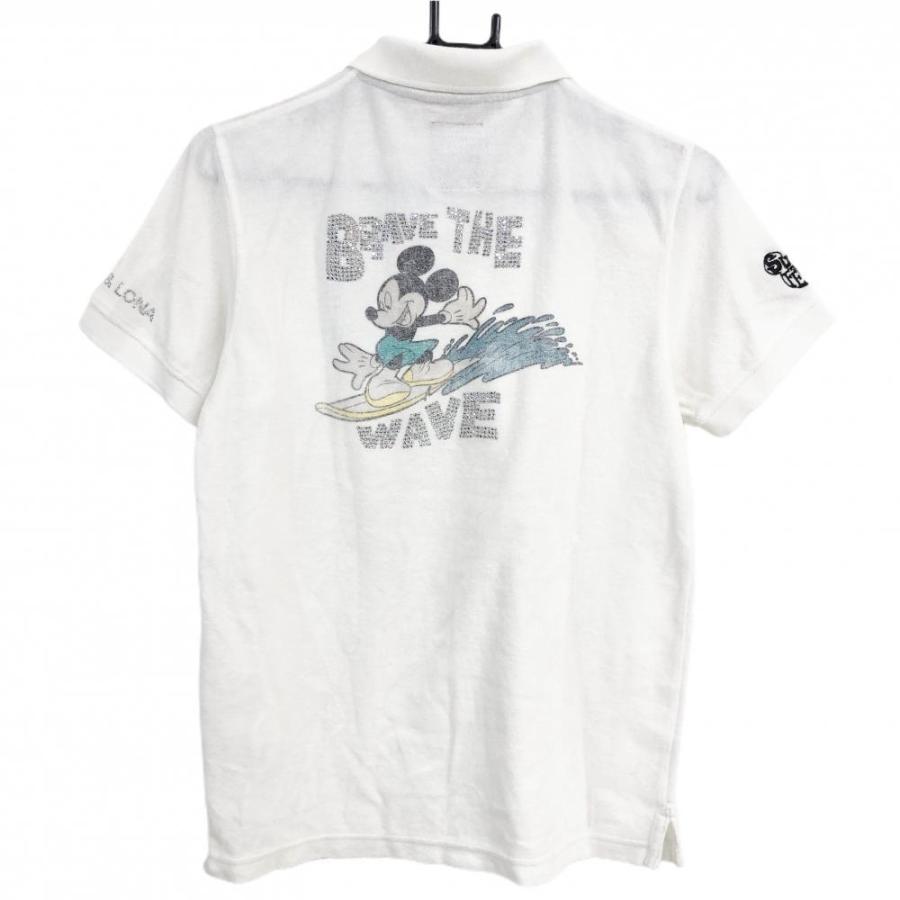 MARK&LONA マークアンドロナ×Disney 半袖ポロシャツ 白 パイル地 MARK&LONA マークアンドロナ×Disney 半袖ポロシャツ 白 パイル地