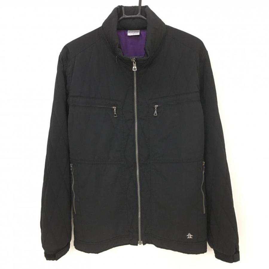 Munsingwear マンシングウェア 中綿ジャケット 黒 キルティング フード 