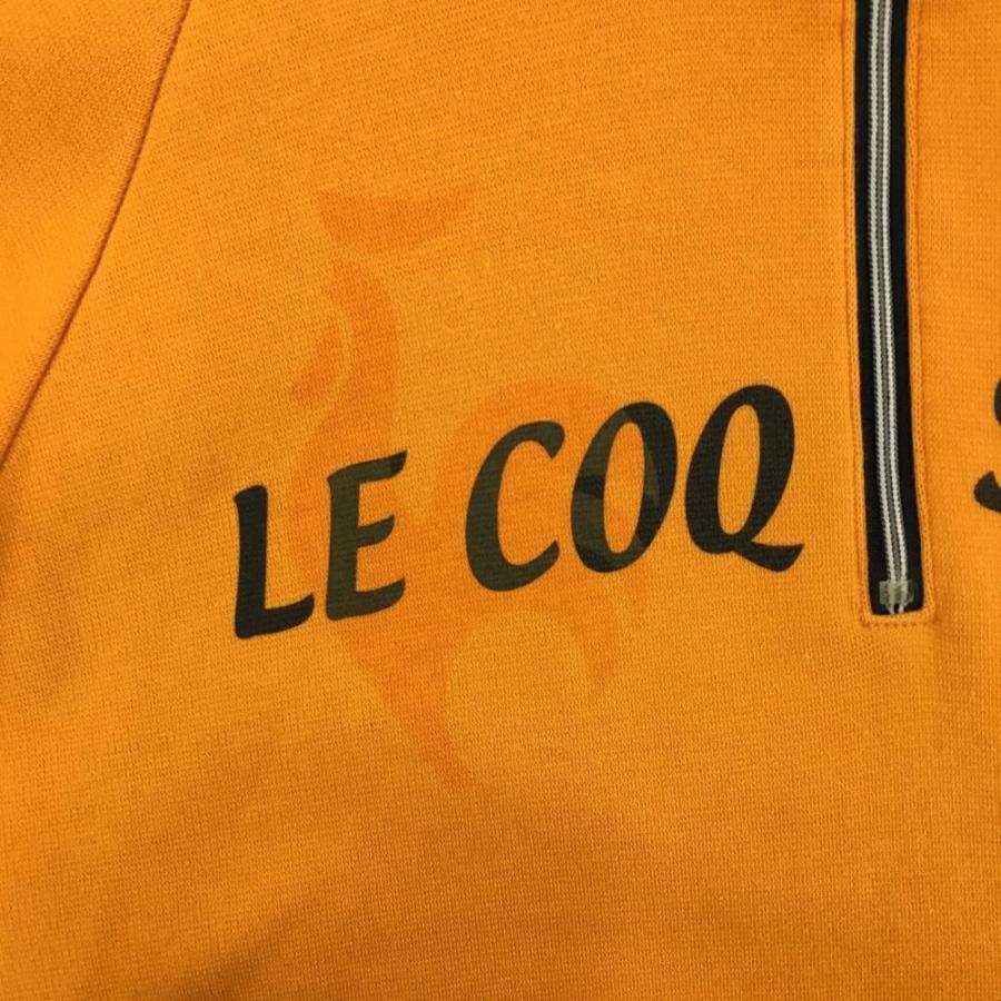ルコック 半袖ハイネックシャツ オレンジ×ネイビー 胸元ロゴ ハーフジップ  メンズ LL ゴルフウェア le coq sportif｜reonard｜04