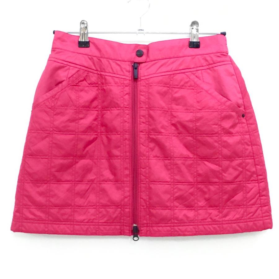 マンシングウェア 中綿スカート ピンクレッド キルティング センター