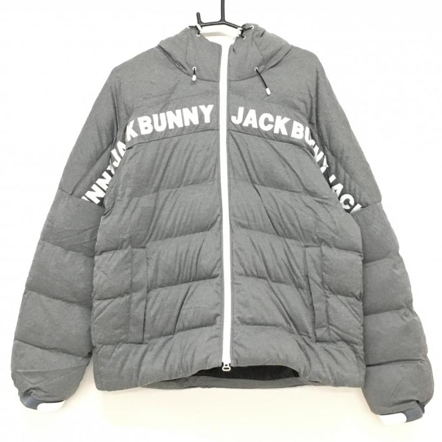 超美品】ジャックバニー フード付き中綿ジャケット 杢グレー×白 