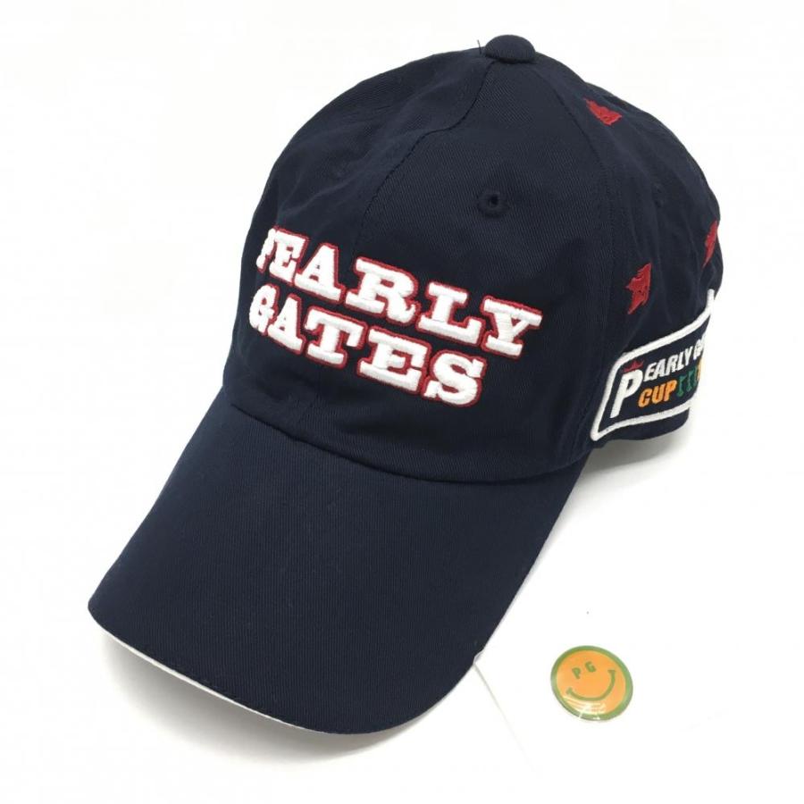 新品】パーリーゲイツ キャップ ネイビー×白 ニコちゃんマグネット 