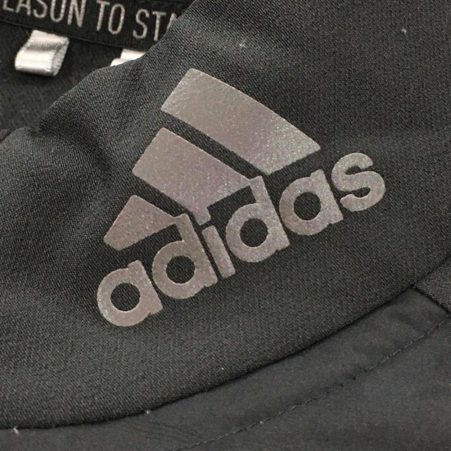 アディダス ロングダウンベスト 黒 異素材切替 ダウン80％ ワンピース