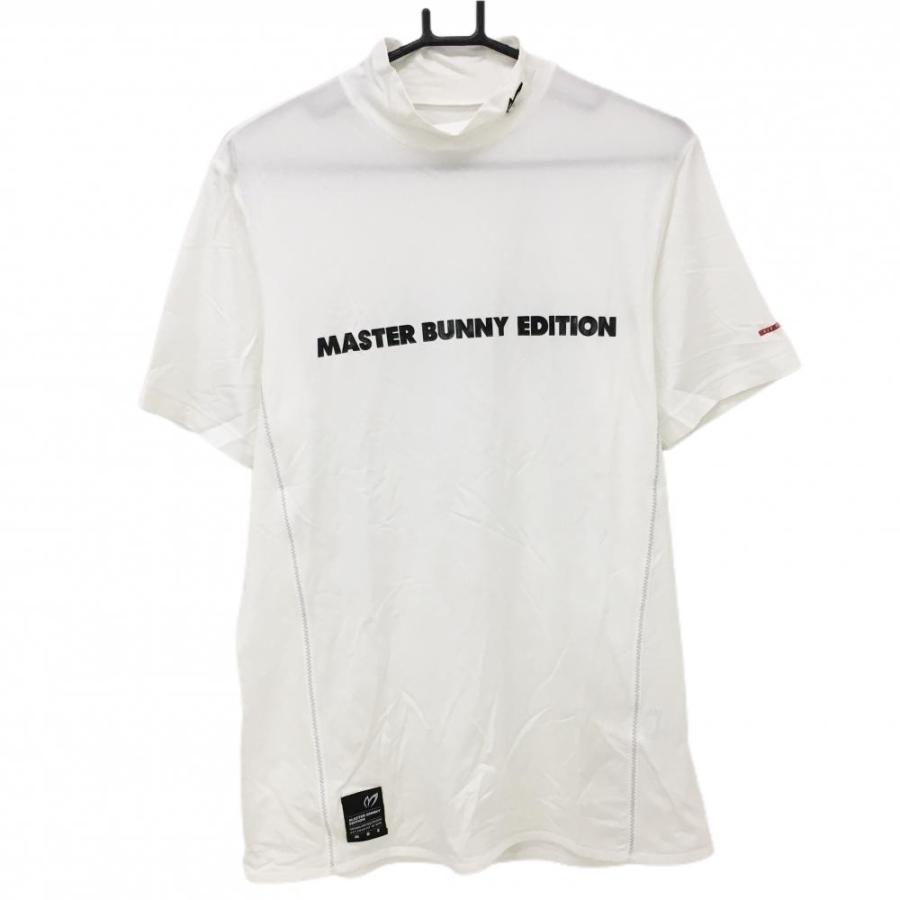 超美品】マスターバニー 半袖ハイネックシャツ 黒×白 総柄