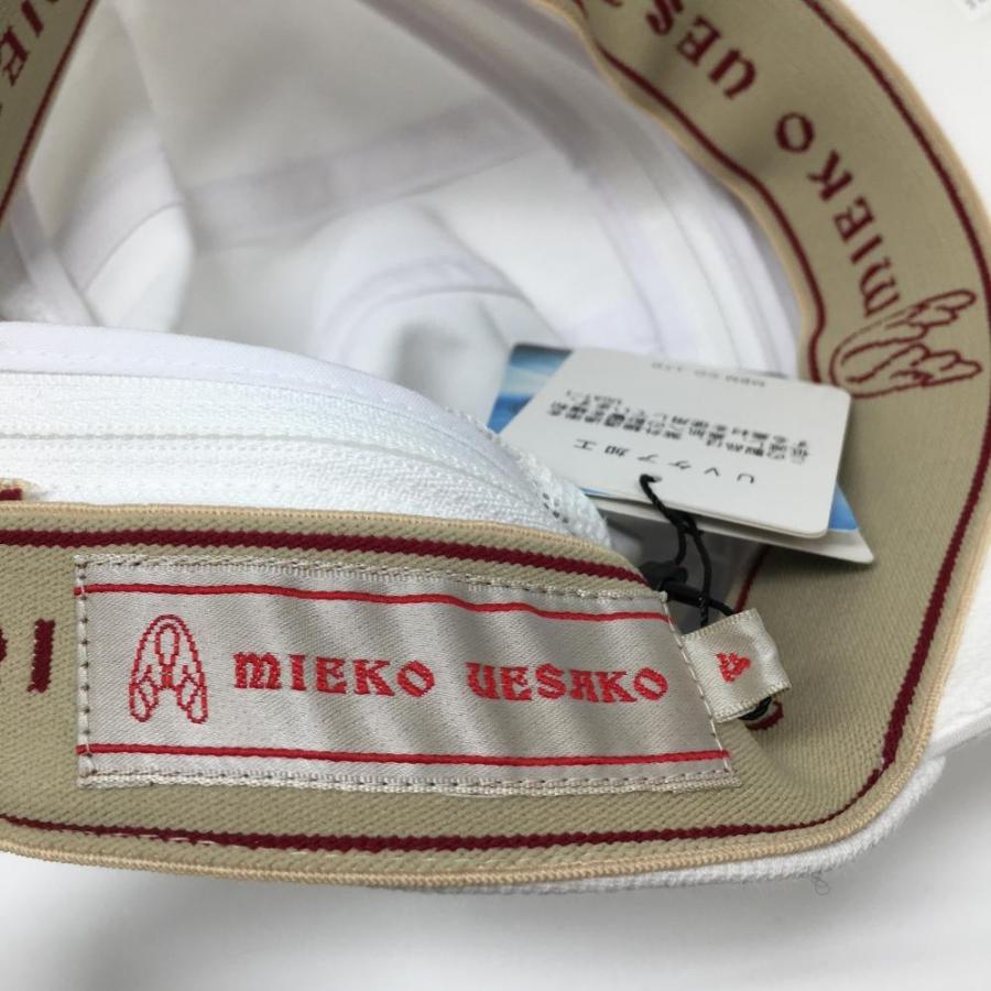 新品】ミエコウエサコ 2WAYキャップ 白×レッド 吸汗速乾 一部メッシュ