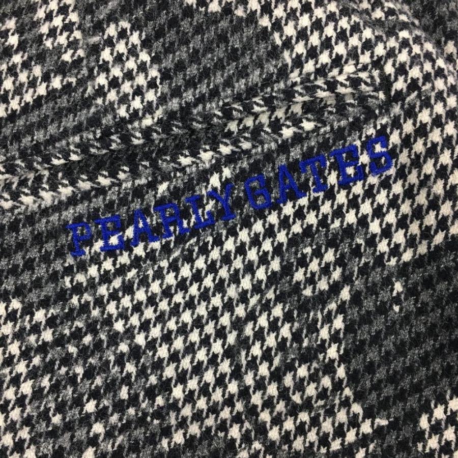 PEARLYGATESメンズパンツ 千鳥格子グレー5　L相当 パーリーゲイツ×PEANUTS パンツ 白×ダークネイビー×グレー 千鳥