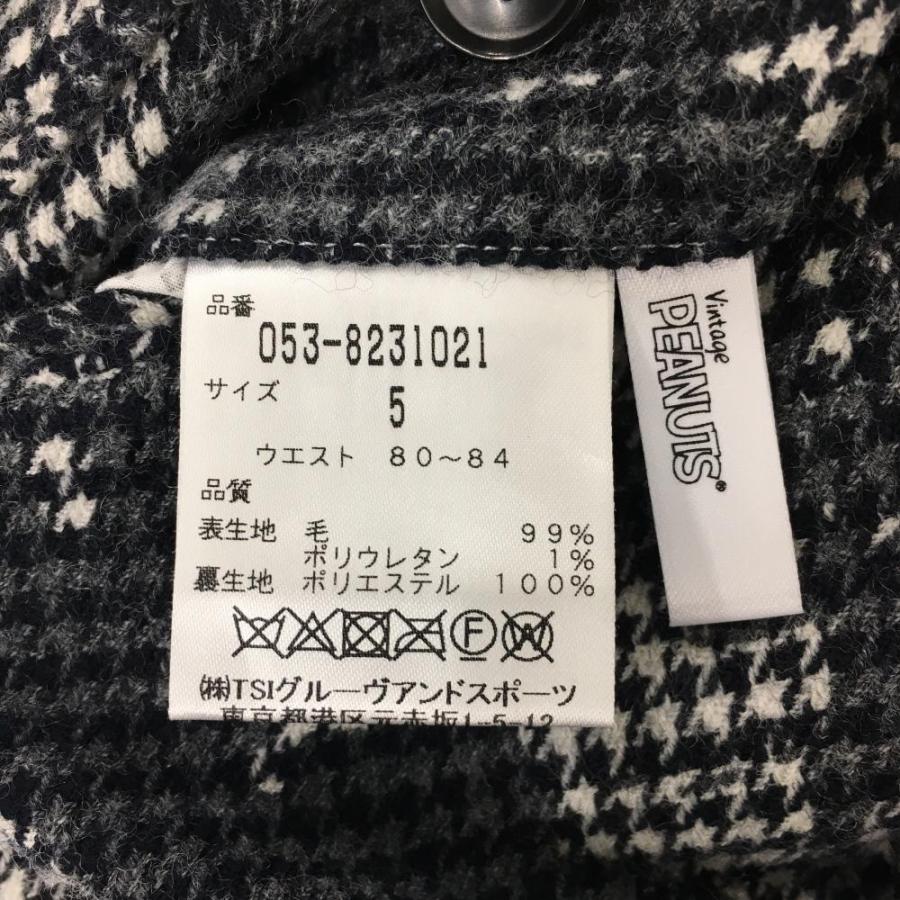 パーリーゲイツ×PEANUTS パンツ 白×ダークネイビー×グレー 千鳥格子
