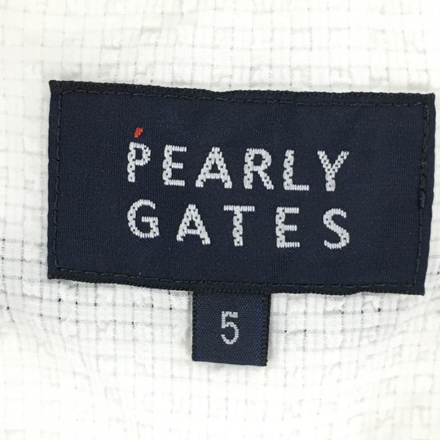 PEARLY GATES（パーリーゲイツ） 半袖ポロシャツ 白×ダークネイビー