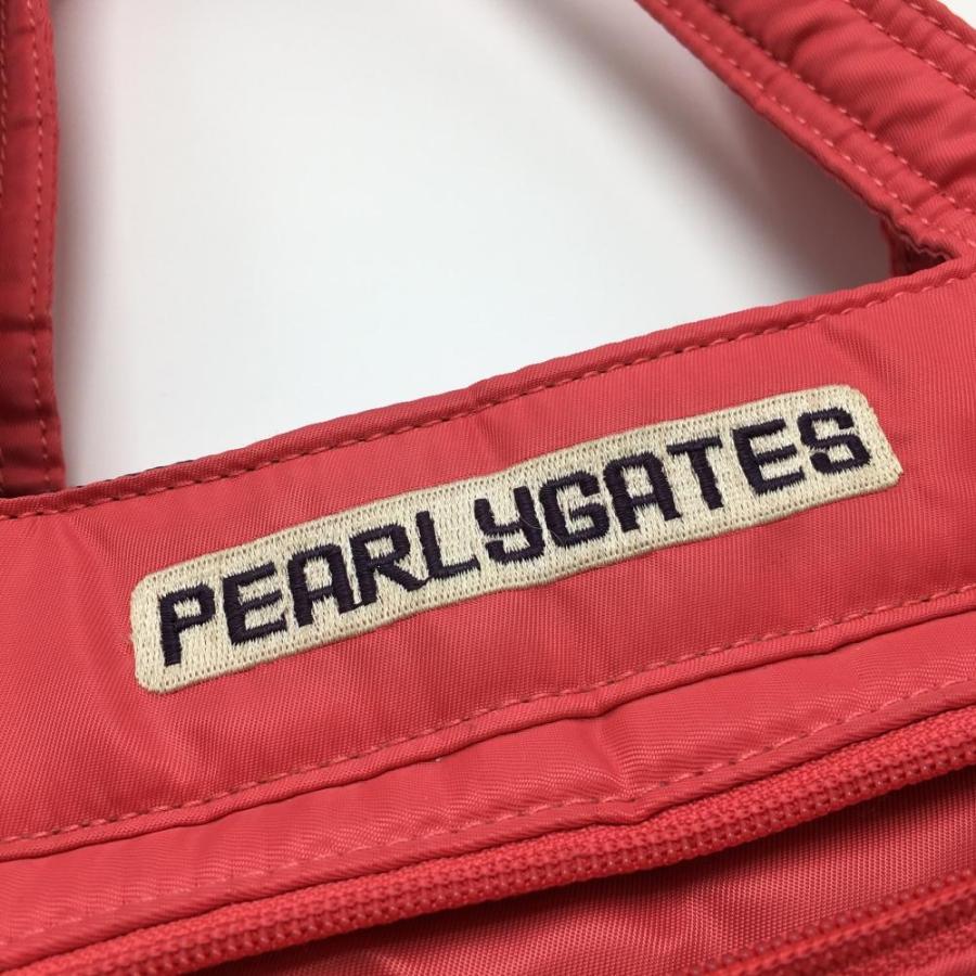 パーリーゲイツ カートバッグ ピンク×白 ニコちゃん総柄ゴルフ PEARLY