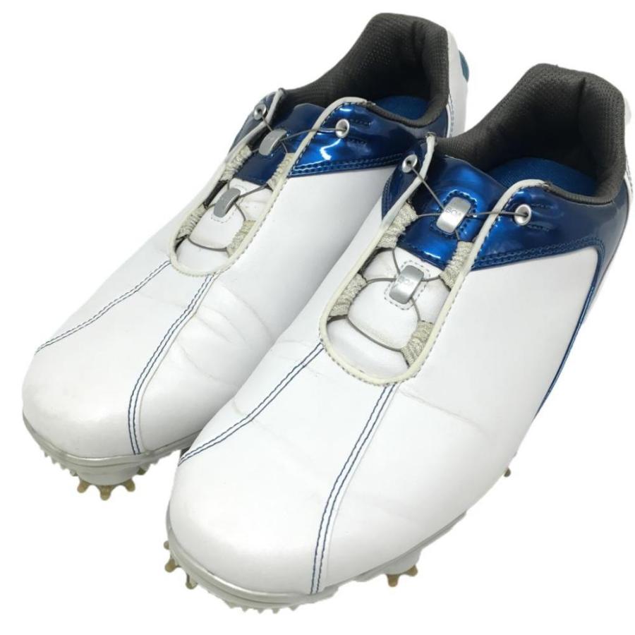 美品】フットジョイ ゴルフシューズ 白×ブルー 53144J BOA メンズ 25.5