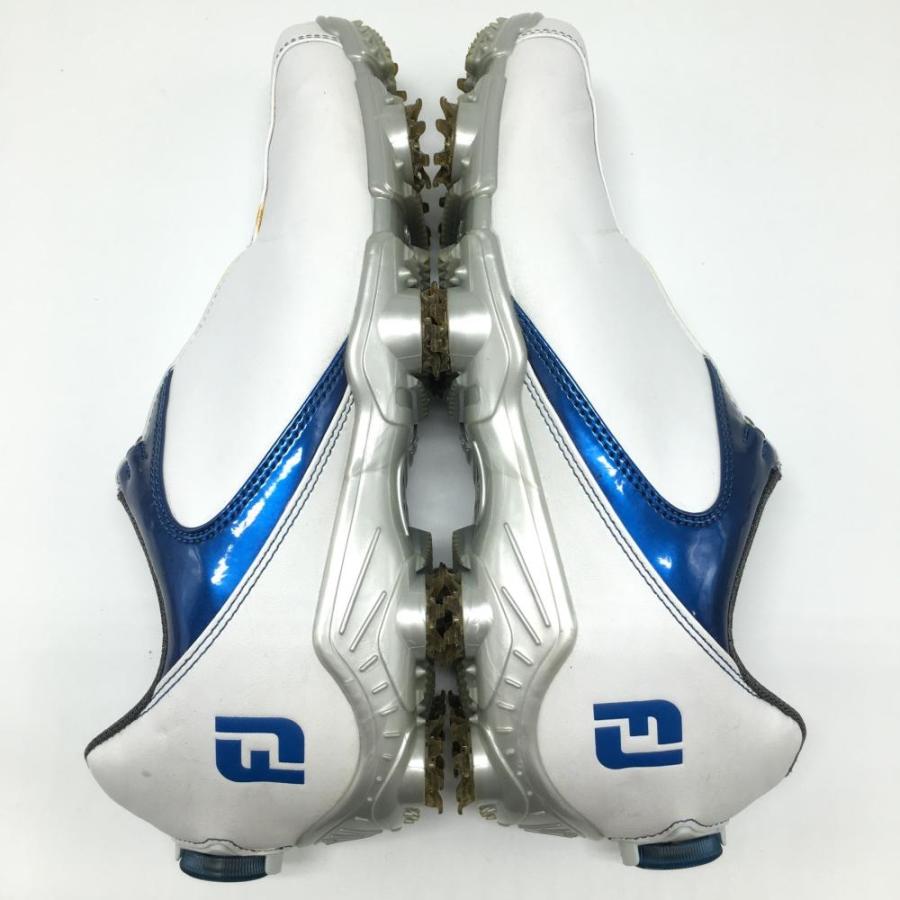 美品】フットジョイ ゴルフシューズ 白×ブルー 53144J BOA メンズ 25.5