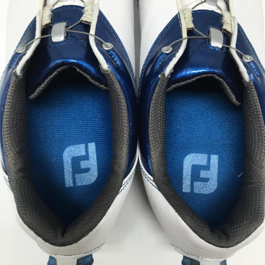 美品】フットジョイ ゴルフシューズ 白×ブルー 53144J BOA メンズ 25.5