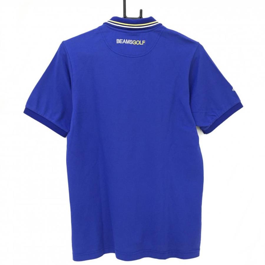 BEAMS GOLF（ビームス ゴルフ） 半袖ポロシャツ ブルー×イエロー 襟