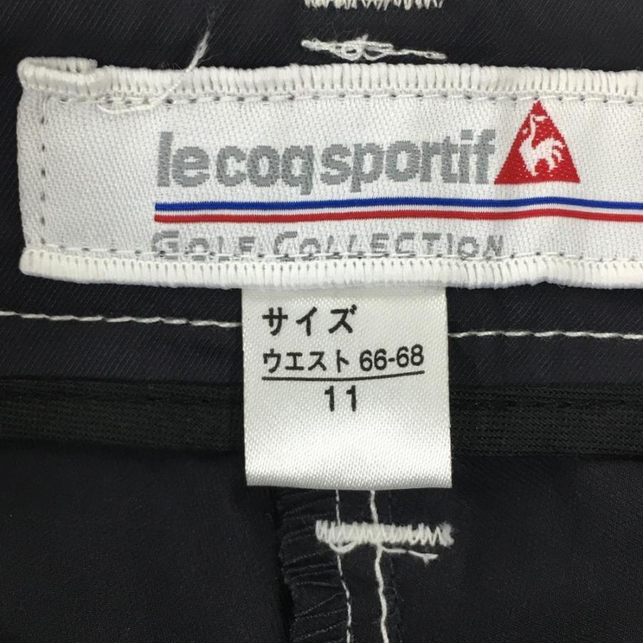 【超美品】ルコック 半端丈パンツ グレー×白 サイドライン ロゴプリント レディース 11 ゴルフウェア le coq sportif｜reonard｜04