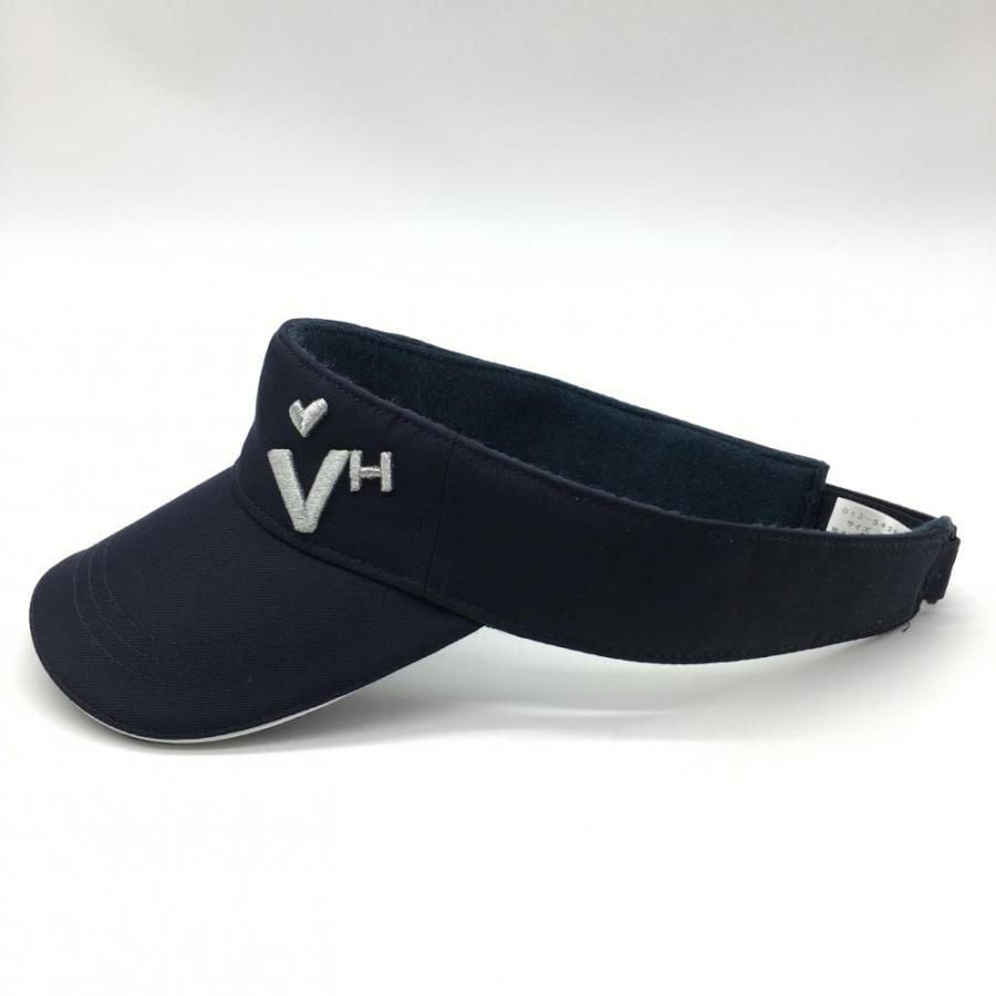 VIVA HEART（ビバハート） サンバイザー ネイビー×シルバー 立体ロゴ