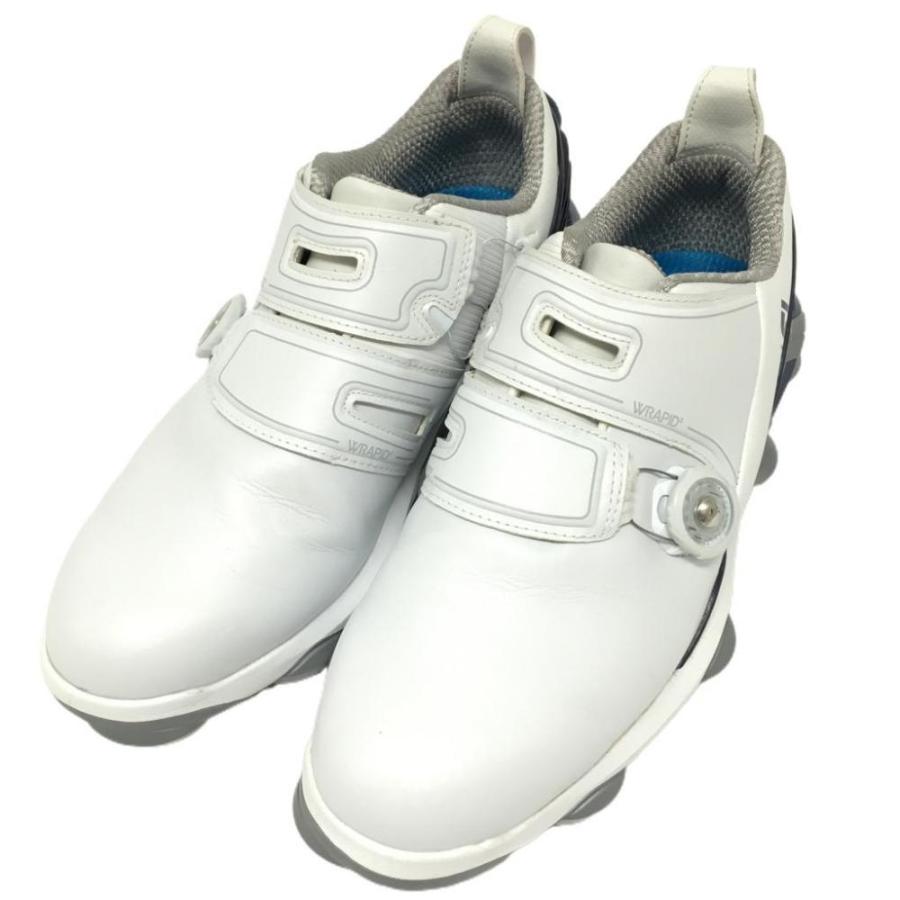 美品】フットジョイ ゴルフシューズ 白×ネイビー 55519J ツアー