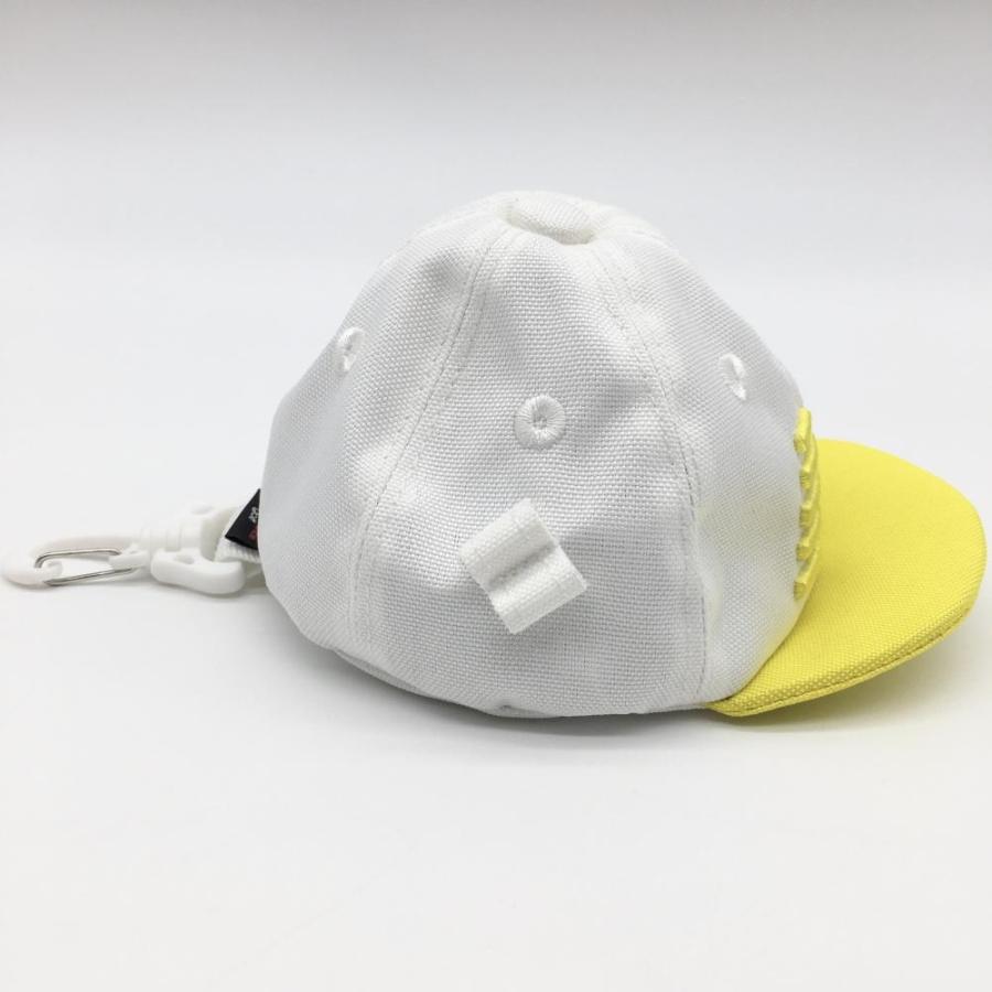 超美品】ニューバランスゴルフ ボールケース 白×イエロー キャップ型