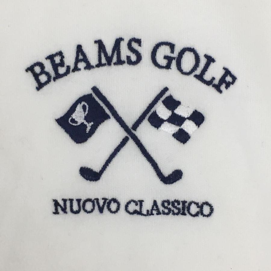 BEAMS（ビームス） ビームスゴルフ 長袖ハイネックシャツ 白 ロゴ