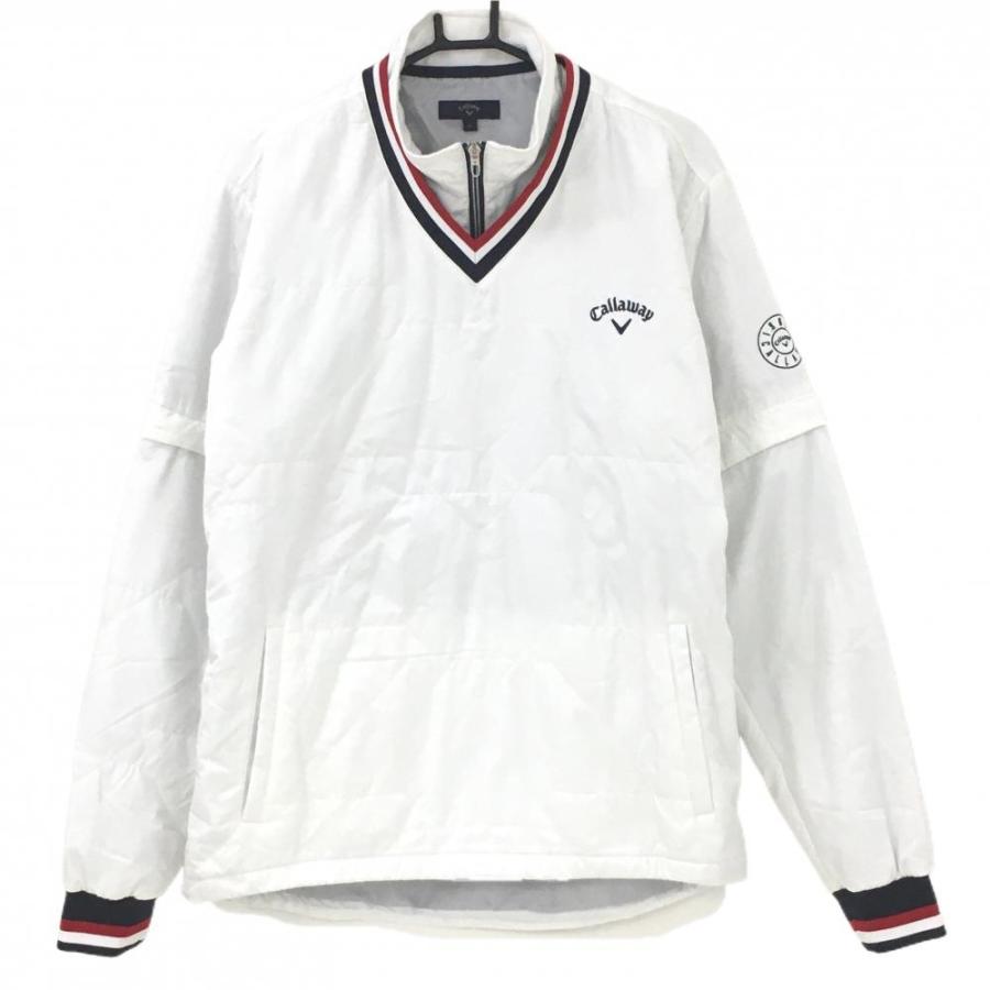 【希少】CALLAWAY 4way キルティング　中綿　スニード キャロウェイ 4WAY中綿スニード 白×ネイビー ロゴ刺しゅう