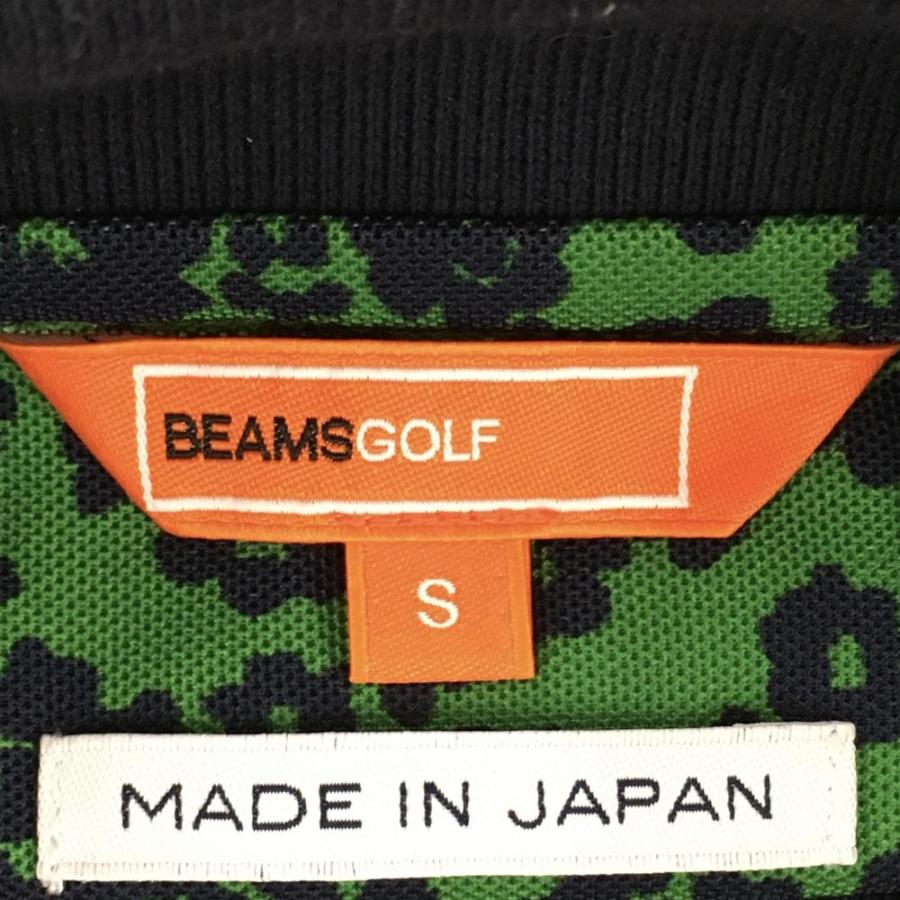 BEAMS GOLF（ビームス ゴルフ） 半袖ポロシャツ グリーン×ネイビー 花