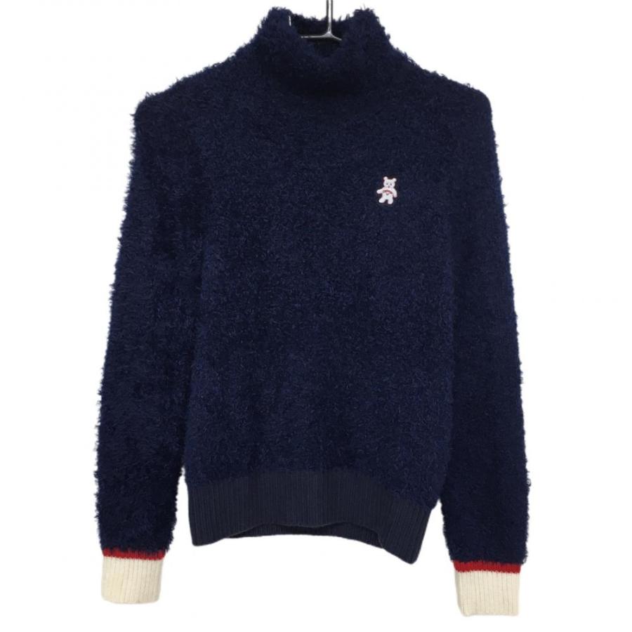 キャロウェイ ハイネックセーター ネイビー×白 胸クマワッペン  