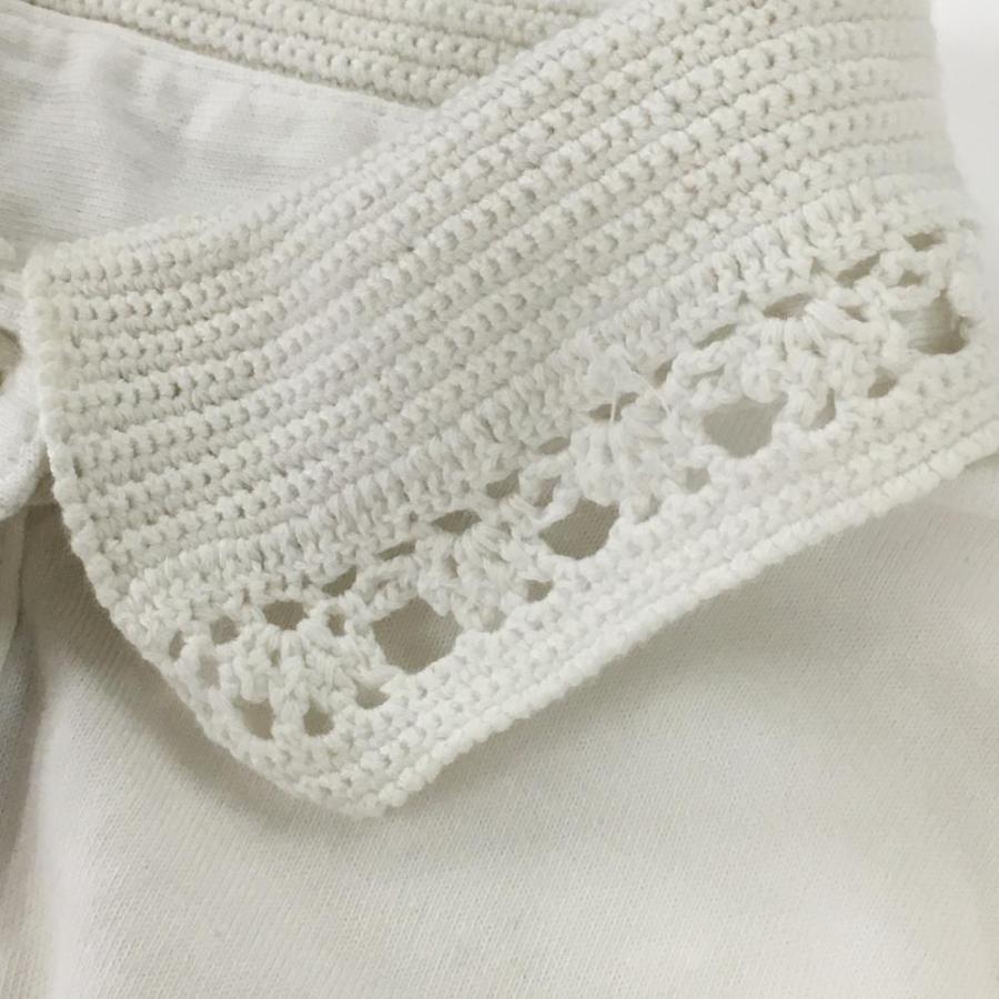 PEARLY GATES（パーリーゲイツ） 半袖ポロシャツ 白 ネック透かし編み