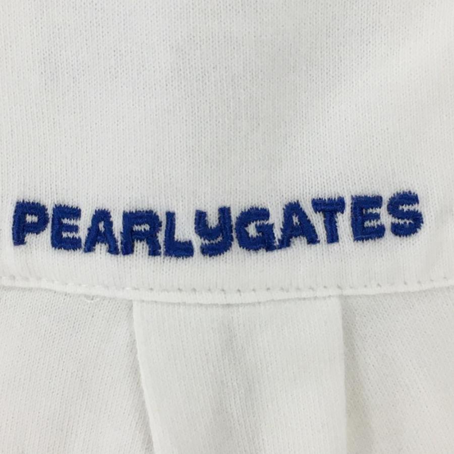 PEARLY GATES（パーリーゲイツ） 半袖ポロシャツ 白 ネック透かし編み