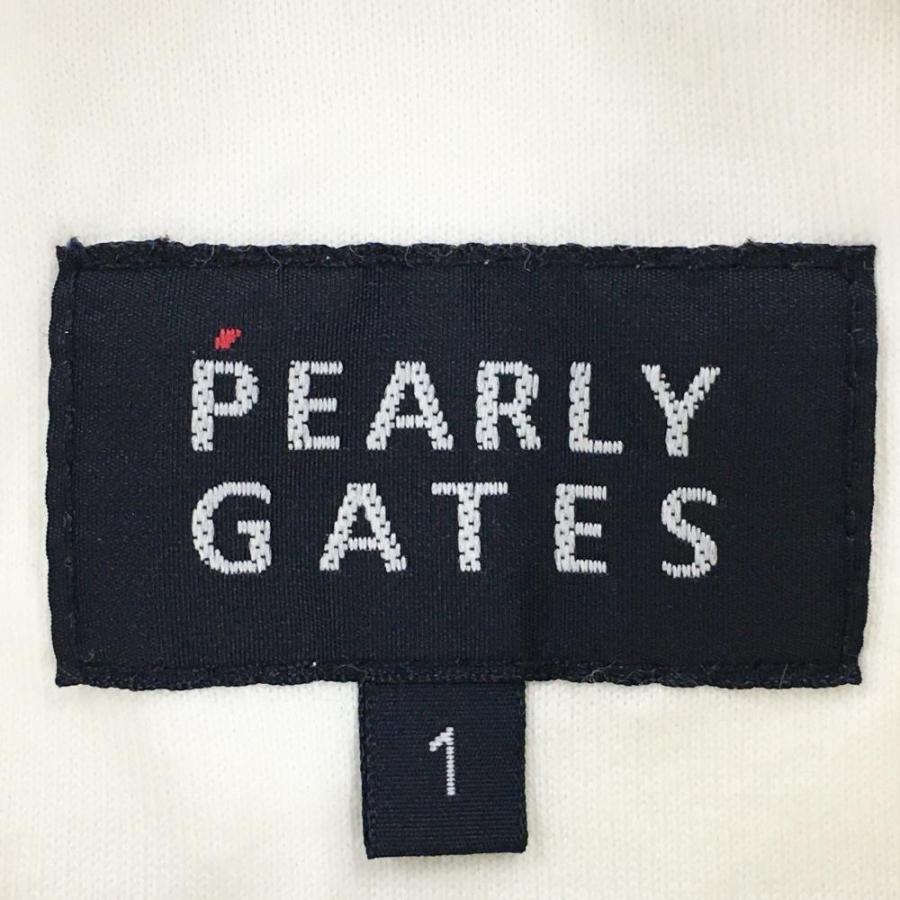 PEARLY GATES（パーリーゲイツ） 半袖ポロシャツ 白 ネック透かし編み