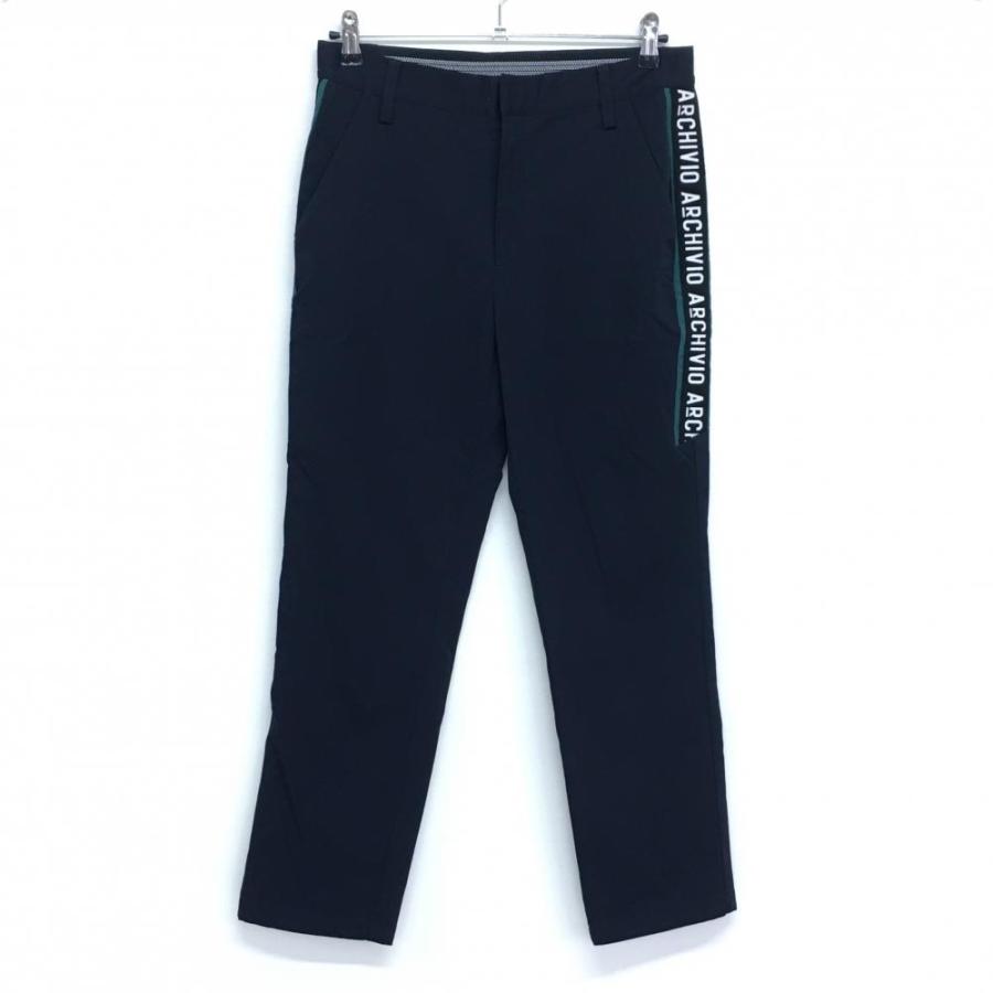 archivio（アルチビオ） パンツ ネイビー×白 撥水 サイドロゴ メンズ