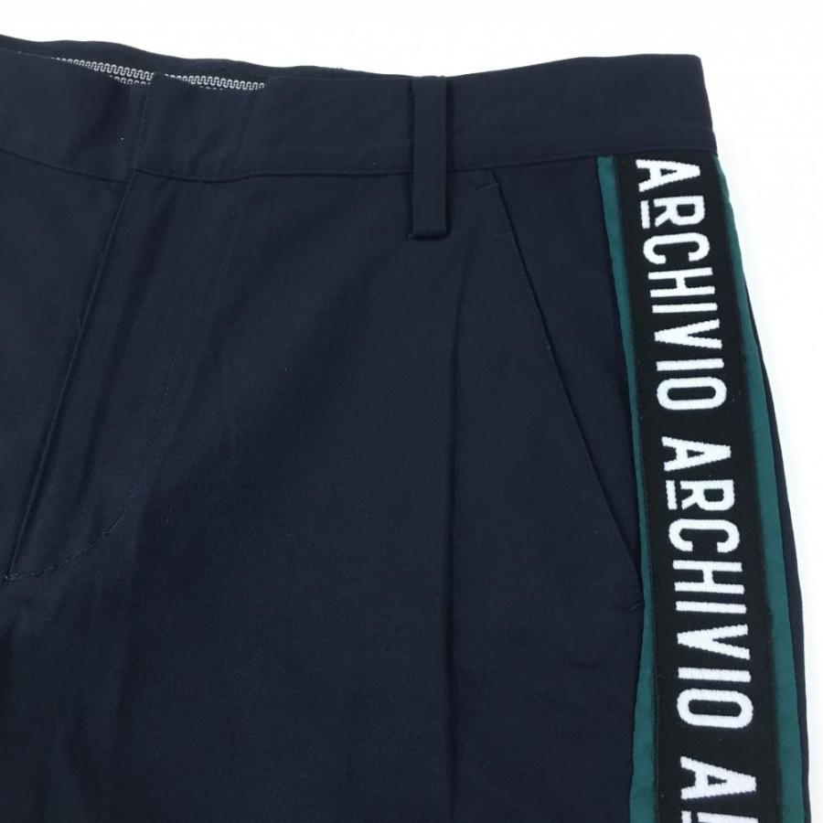 archivio アルチビオ パンツ ネイビー×白 撥水 サイドロゴ archivio アルチビオ パンツ ネイビー×白 撥水 サイドロゴ